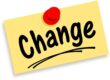 Illustration d'un post-it où il écrit "Change" pour illustrer la modernisation de la chaîne de TVA